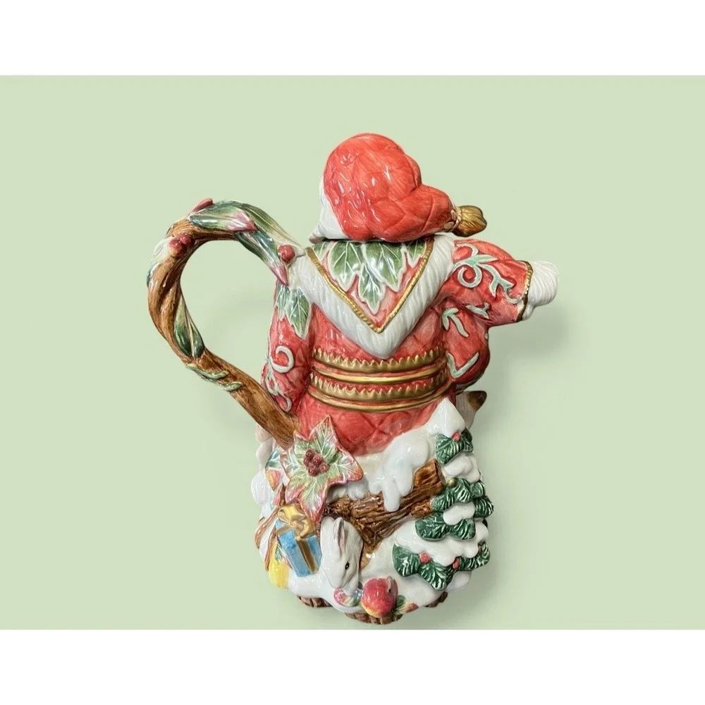 Fitz &‎ Floyd Classics Enchanted Holiday Santa Claus Teapot Tea Pot Pitcher Xmas